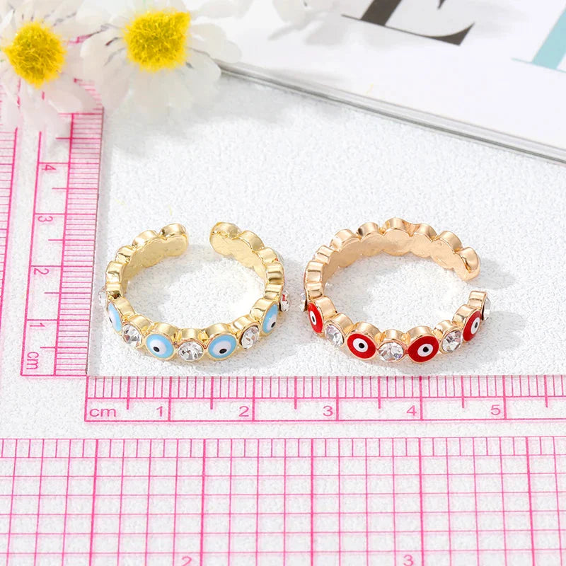 Prsten Modré turecké zlé oko v bohémském stylu