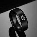 Svart ring med Davidsstjernen, jødisk symbol