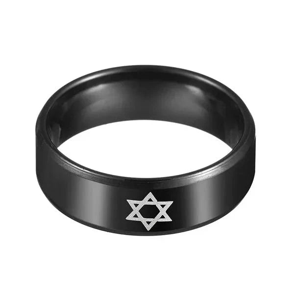 Svart ring med Davidsstjernen, jødisk symbol