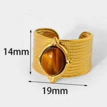 Tigerøje ring til kvinder i guld