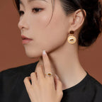 Gullring med tigerøye for kvinner