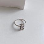 Retro sølv bjørne ring