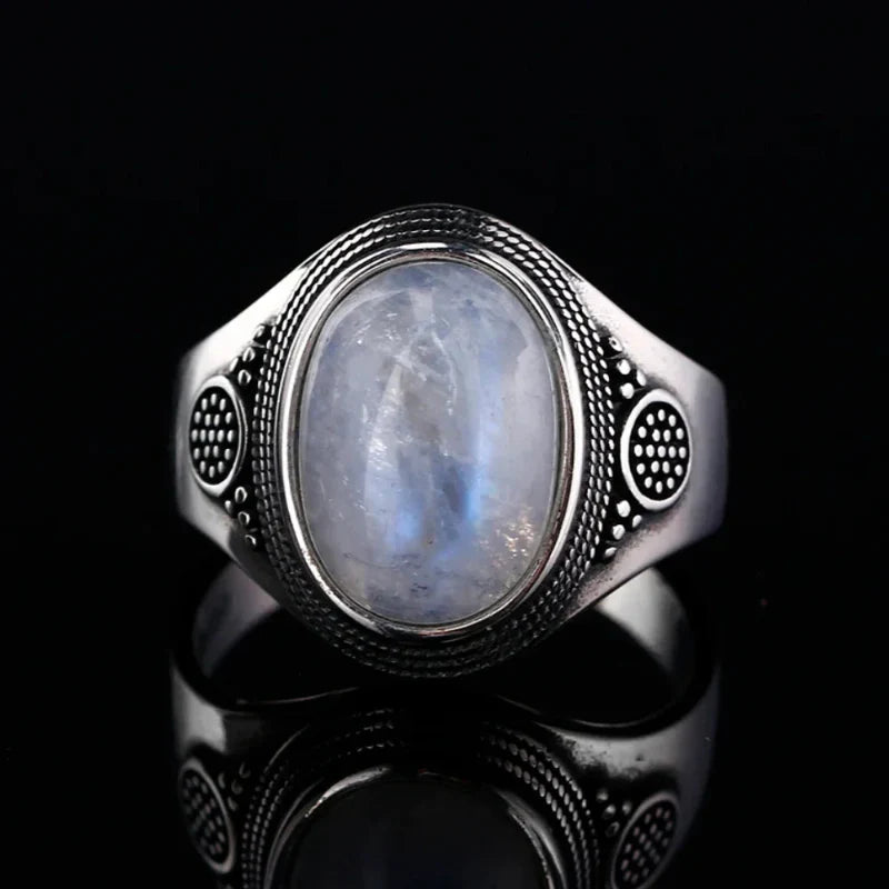 Bague Ovale Anneau Pierre de Lune Femme