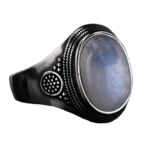 Bague Ovale Anneau Pierre de Lune Femme