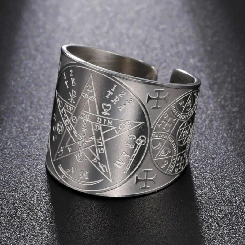 Ring Pentagram Tetragram Witchcraft Trolldom