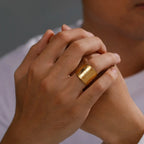 Ring Pentagram Tetragram Witchcraft Trolldom gull