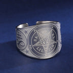 Ring Pentagram Tetragram Witchcraft Trolldom sølv