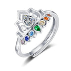 Ring med 7 chakra-sten Lotusblomst