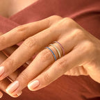 Fødselssteinring i gull og sølv for kvinner 