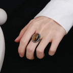 Ring med tigerøye for kvinner