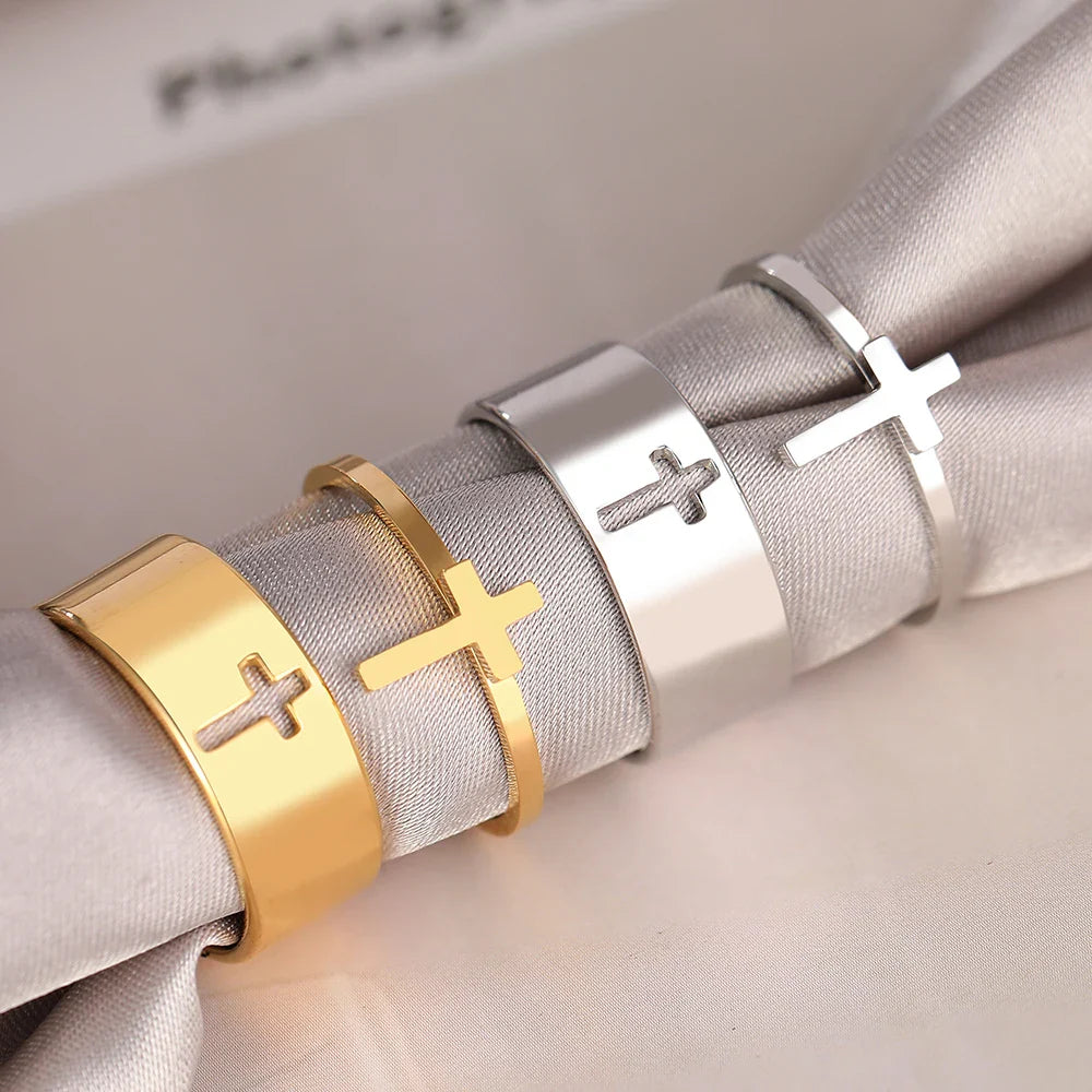 Ring for kvinner Kristent kors sølv