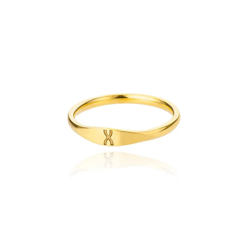 Dame ring initial x