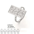 Rektangulær ring med arabisk kalligrafi - Iman-motiv (Tro) sølv