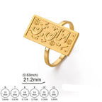 Rektangulær ring med arabisk kalligrafi - Iman-motiv (Tro) or