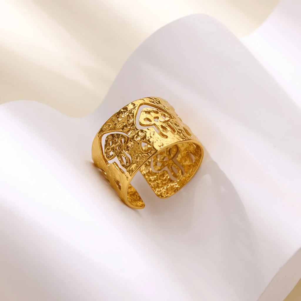 Bague Rétro avec Champignons or