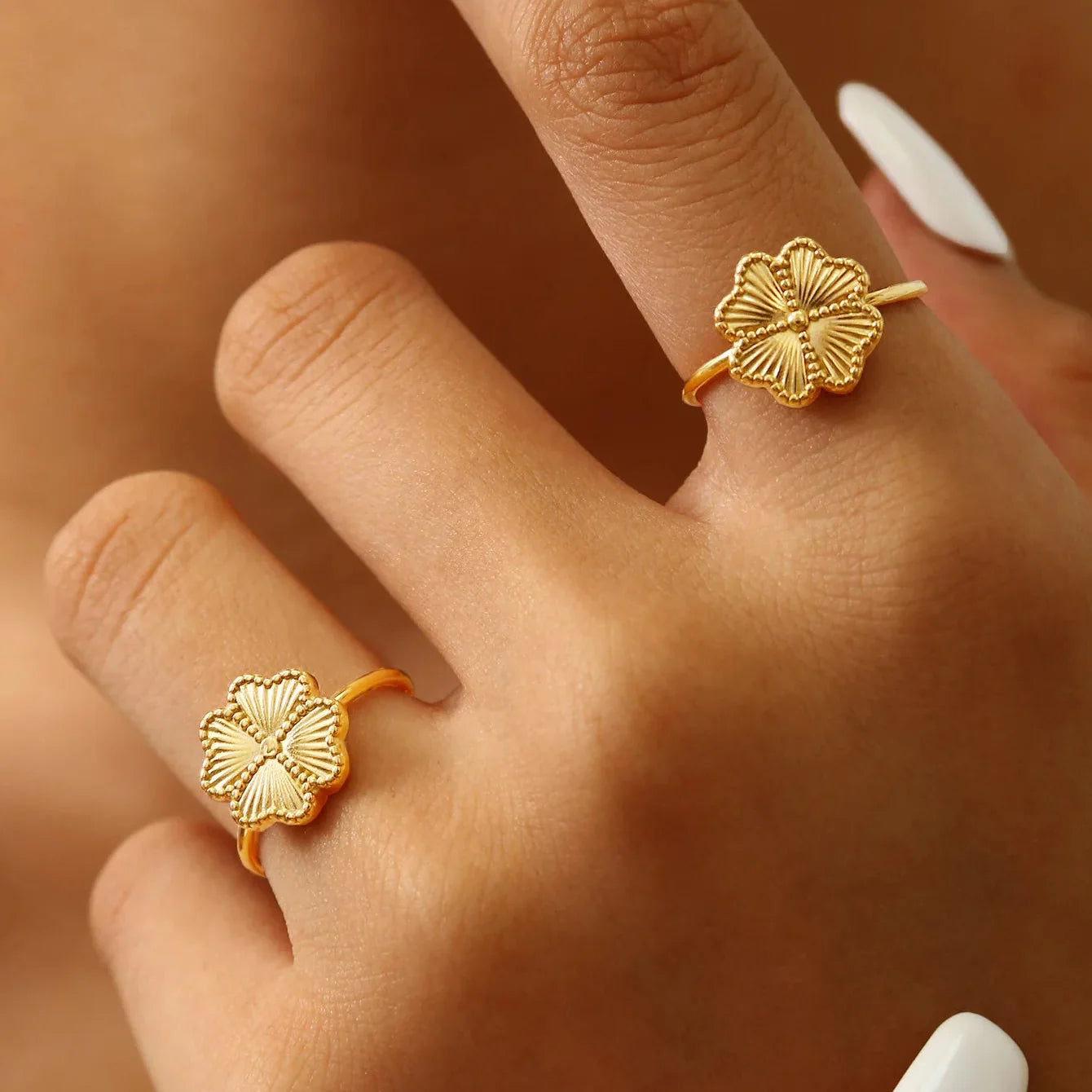 Retro ring med firkløver