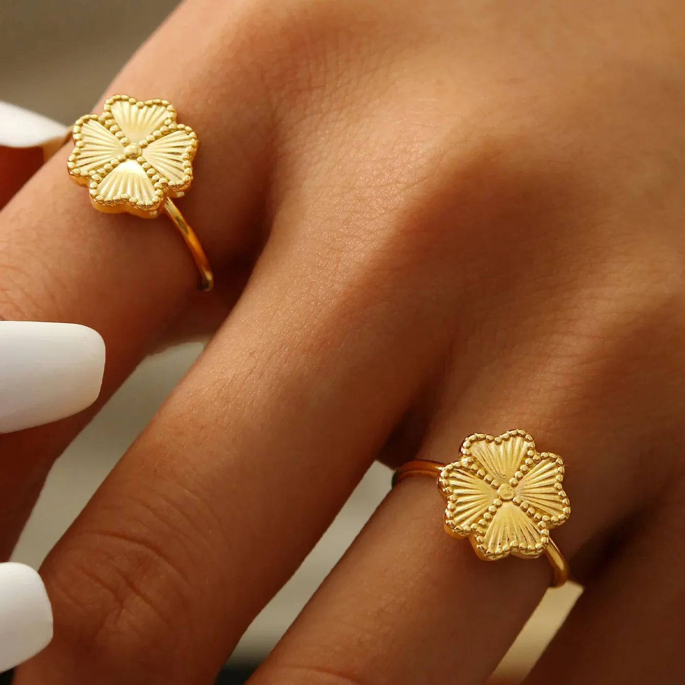 Retro ring med firkløver