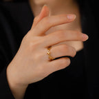 Retro ring med firkløver til kvinder guld