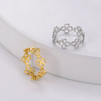 Retro ring med firkløver til kvinder guld