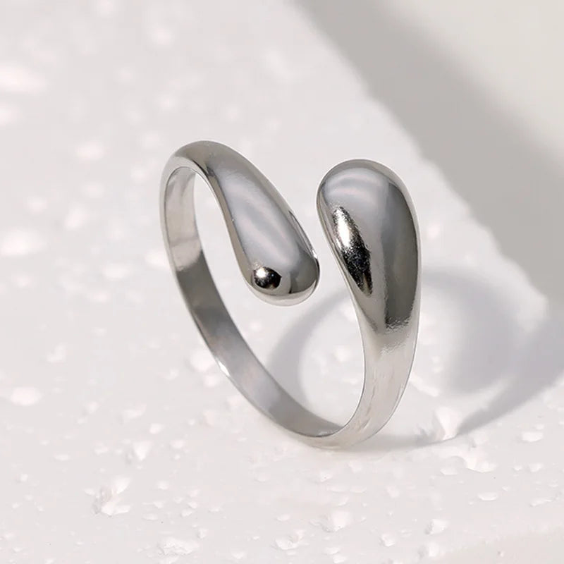 Bague Rétro Goutte d'Eau argent