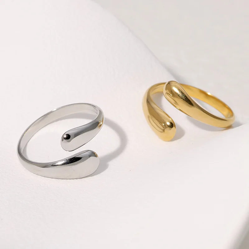 Retro Dråbe Vand Ring guld