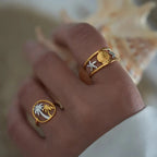 Rund ring med palmer 