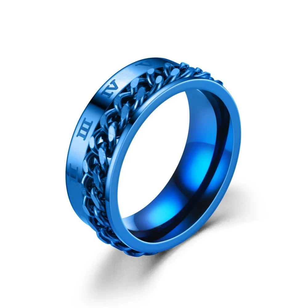 Bague Rotative Anti-Stress pour Homme bleu