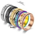 Roterende ring med halvmåner for menn i roségull