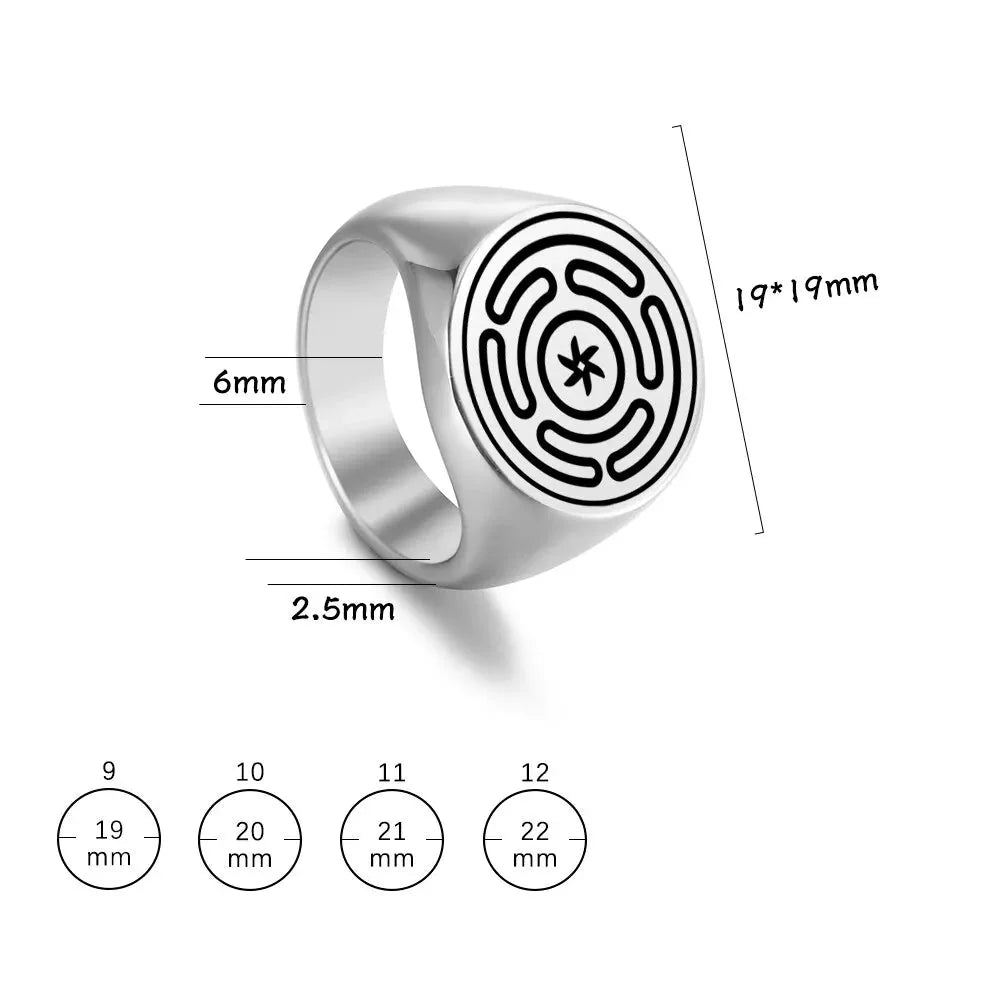 Ring Hecates hjul Strophalos Wiccan hekseri sølv