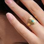 Prsten Slunce s modrým kamenem