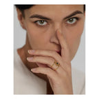 Solring med svart stein