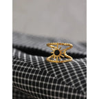 Solring med svart stein