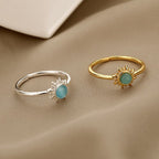 Solring Dame Opal Ring Stjerne