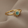 Solring Dame Opal Ring Stjerne