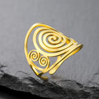 Bred spiralring til kvinder i guld