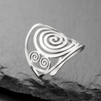 Bred spiralring til kvinder i sølv