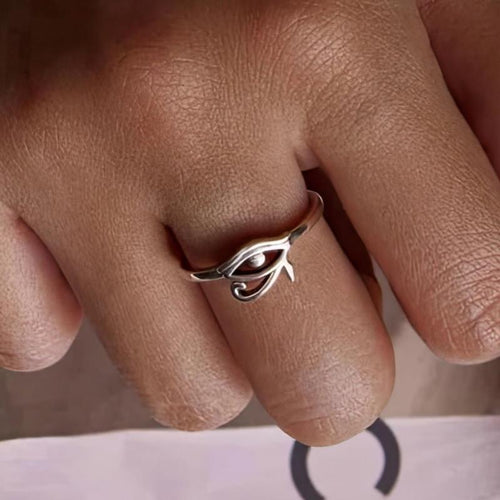 Ring i egyptisk stil Øje af Horus sølv