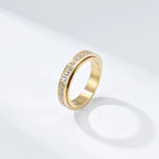 Prsten proti stresu s otočným kroužkem a zirkonem