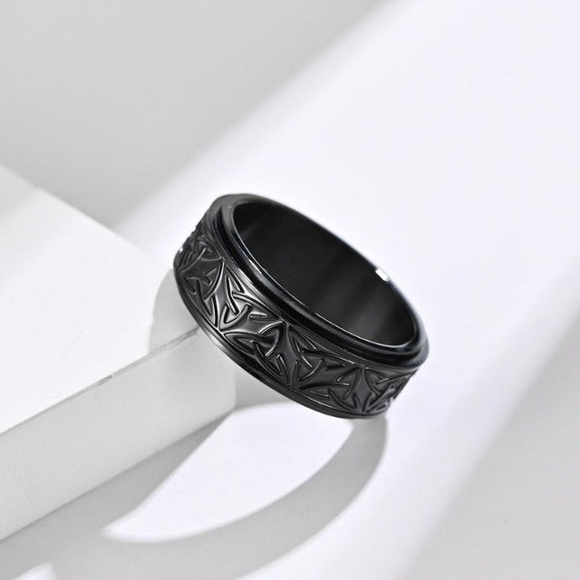 Viking Ragnar ring med roterende sort ring