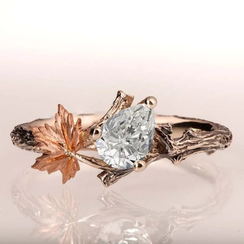 Vintage ring med efterårsblad