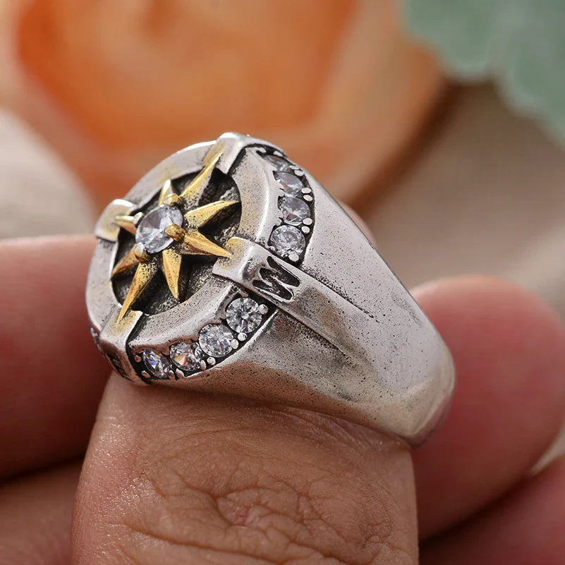 Vintage kompassrose ring