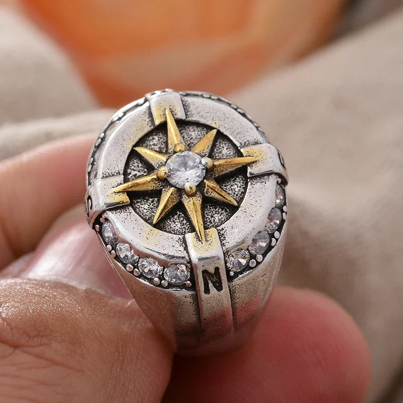 Vintage kompassrose ring