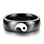Yin Yang ring i svart farge