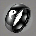 Yin Yang ring i svart farge