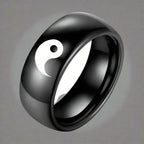 Yin Yang ring i svart farge