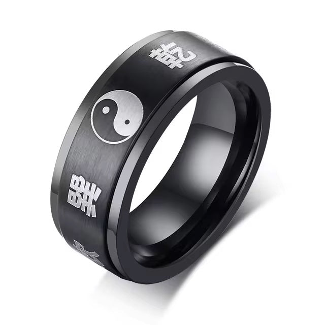 Yin Yang ring farve Sort