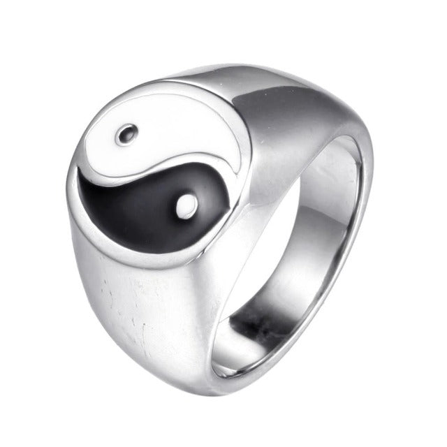 Yin Yang ring herre dame sølv
