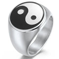 Yin Yang-ring for menn i sølv