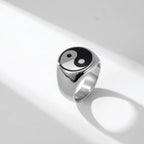 Yin Yang-ring for menn i sølv