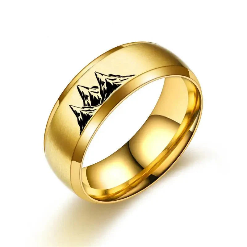 Farvede ringe med guld bjerge